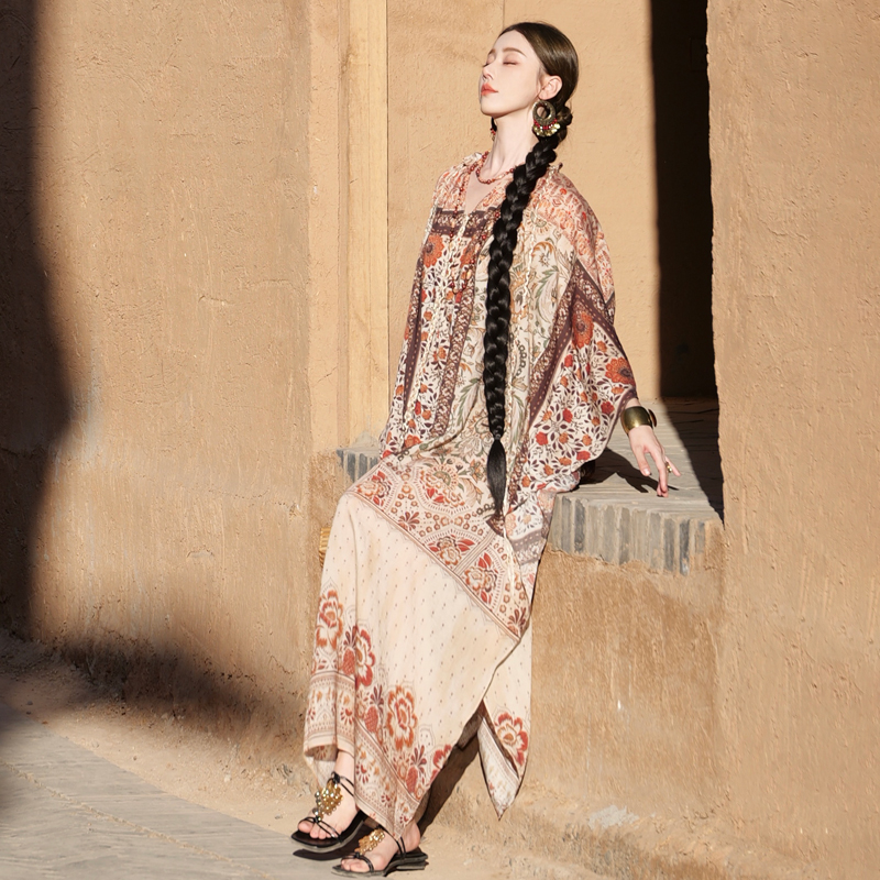 Boho Floral Print Spaghetti Strap Summer Vacation Dress - Image 3