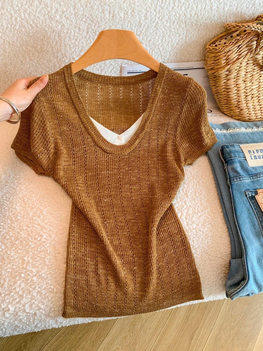 womens-summer-sheer-v-neck-short-sleeve-knit-top-slim-fit-french-style