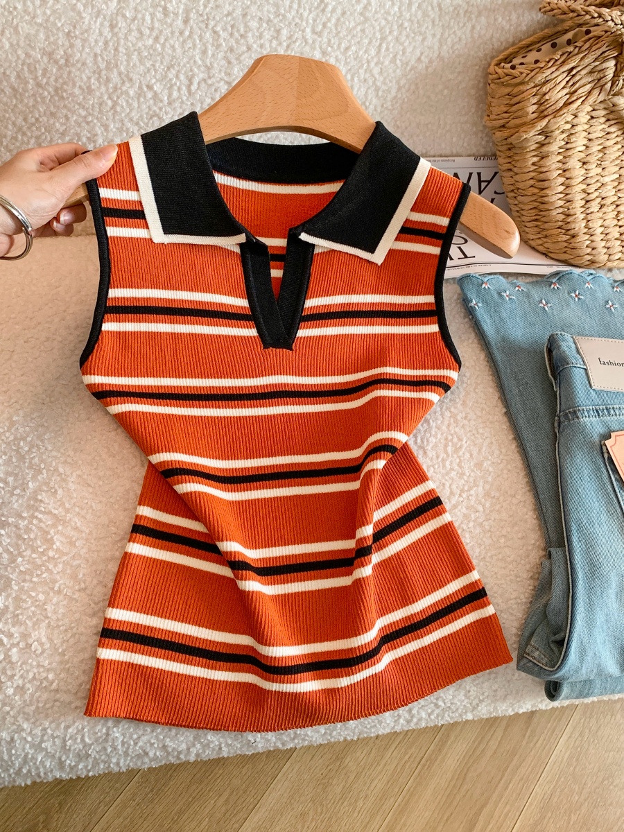 womens-striped-polo-collar-sleeveless-knit-top-summer-thin-pullover