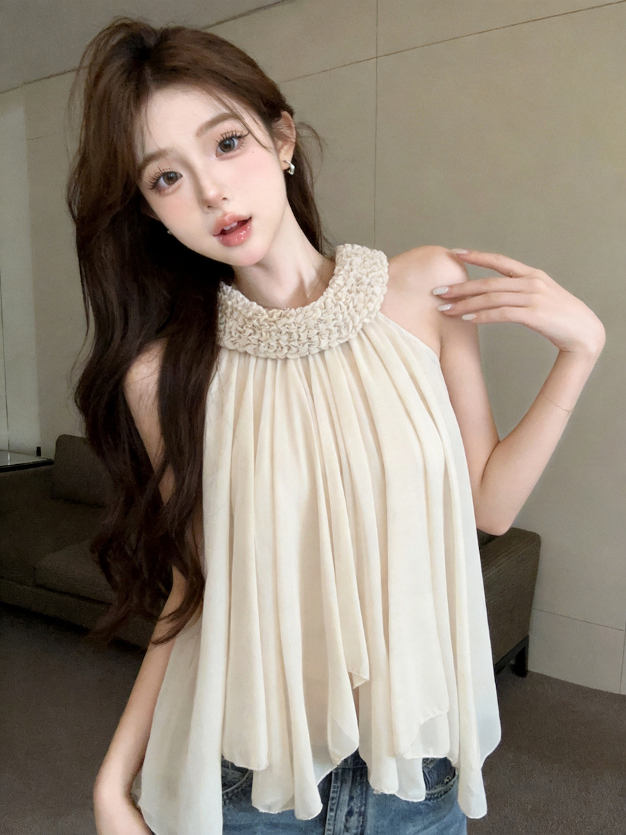 womens-off-shoulder-chiffon-top-with-puff-sleeves-and-asymmetric-hem