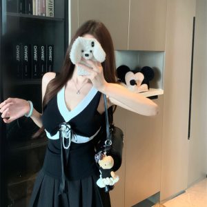 Ice-Feel Knit Camisole Tank Top for Women Summer Short Length